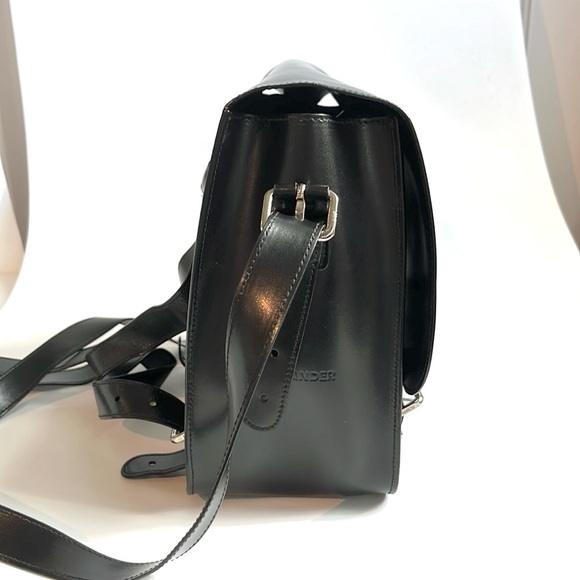 Jil Sander Navy AW/12 Black Leather Convertible Buckled-Flap Backpack - Picture 3 of 13